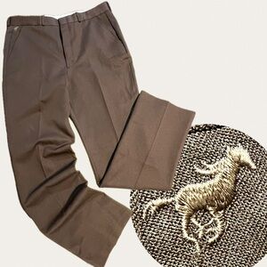 VINTAGE Wrangler trouser pants men’s 36 waist dress slacks brown flat front wide